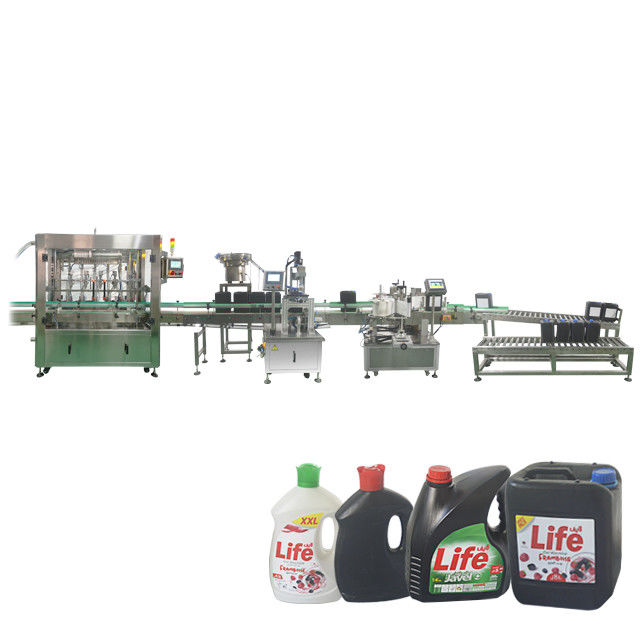 Machine de scellement de bouteilles en plastique de 10 litres pour 750 seaux par heure 5 buses de remplissage et d'étiquetage