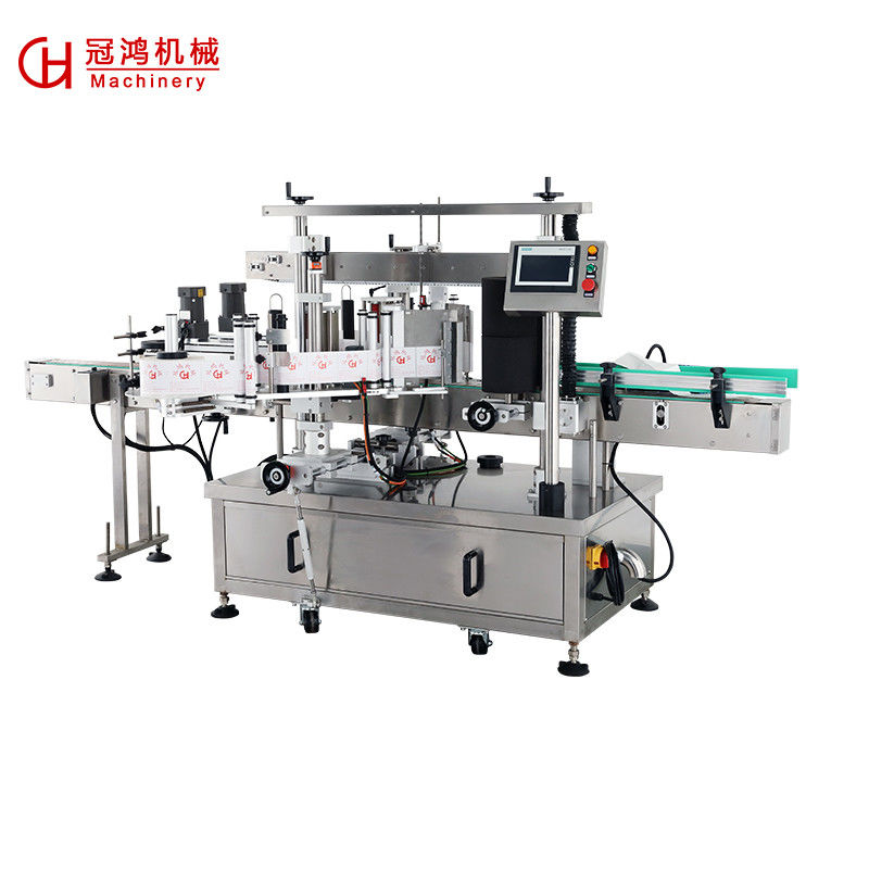 Machine à étiqueter à double face à grande vitesse pour les bouteilles plates/de forme spéciale/quadrées/rondes