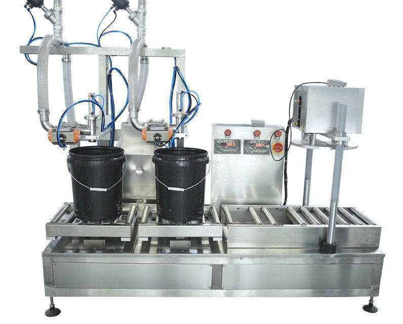 Semi-automatique 5-50 litres Peinture revêtement Matériau de construction Sirop tambour Seau Baril pesage remplissage machine d'étanchéité